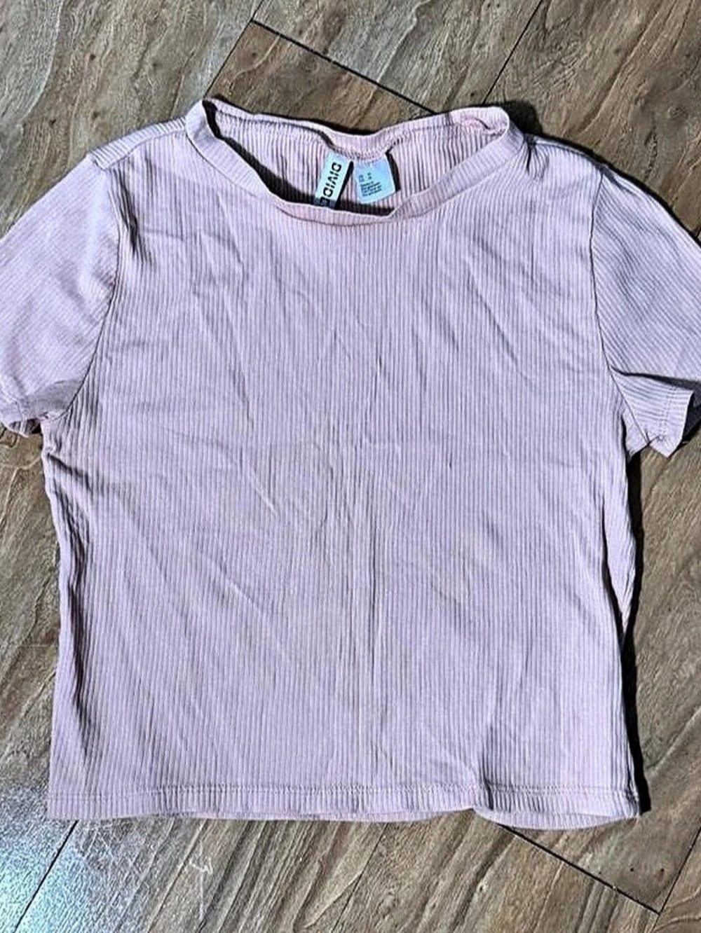 Ribbed Tee in Pink Size Medium Like